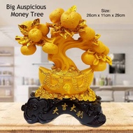 Fengshui Tai Kat Tai Ley Kiat Kiat Big Auspicious Money Tree on Ingot Money Bar with Full Treasure