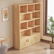 Bookshelf Storage Cabinet Children's Pine Storage Cabinet Wall-Mounted Student Bookcase with Doors 6