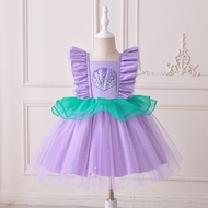 Little Mermaid Ariel เครื่องแต่งกายสําหรับสาวเลื่อม Shell Mermaids งานแต่งงานวันเกิดสาวชุดเจ้าสาวเจ้