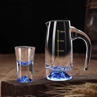 Full Transparent Glass Liquor Cup Set Chinese Liquor Glass Cup With Graduated Line Spirit Glass Cup 