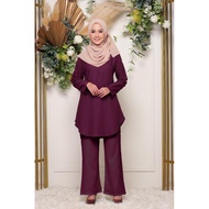 BAJU MUSLIMAH BLOUSE SUIT | SET SUIT PLAIN (BAJU&amp;SELUAR PalazU ) Hot Selling  DESIGN BAJU VIRAL BAJU RAYA 2021