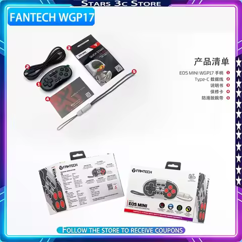 FANTECH WGP17 Mini Gamepad Wireless Dual Mode Lightweight and Portable Game Controller Gamer Gift