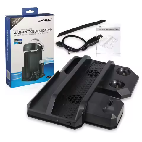 for PS4/Pro/Slim PS VR Multifunctional Vertical Stand with Cooler Master Fan Move Controller Dock Po