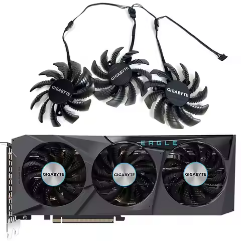 3FAN 78MM PLD08010S12HH T128010SU RX 6600XT EAGLE GPU FAN，For Gigabyte RX 6700XT、RX 6600XT、RX 6600 E