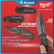 Milwaukee Flip knife/Outdoor Knife/ Camping Knife/ 3.5" Hardline D2 Steel Smooth Blade Pocket Knife(48-22-1999)