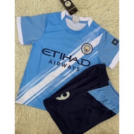 Blue Children's Football Kit Size 9 Screen-Printed Name Haaland Shirt + Pants