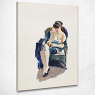 Art reproduction Jo Seated Edward Hopper eho77 รูปติดผนัง ภาพที่มีชื่อเสียง ภาพพิมพ์รายละเอียดคมชัดเ