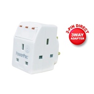 3 Way Adapter with 3-Pin Plug 3 Pin Sockets With Individual Switches With Neon LED (PP8733)