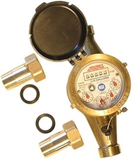 1” Water Meter: Lead Free Brass, NSF Certified, Multi-Jet, Cubic Feet (Horizontal Installation)