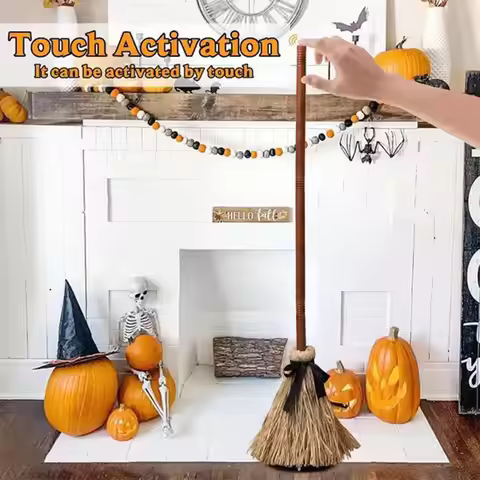 Unique Floating Witch Broom Haunted Dancing Moving Broomstick Magic Enchanter Sorceress Halloween Ca