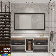 90-180cm Wall Decor Mirror (Iconic Mirror) M636 // bathroom wall stand side cermin hiasan dinding toilet standing washroom big large contemporary 5mm beveled edge full length long dressing cabinet real mounted 90cm 95cm 150cm 160cm 165cm 178cm grey gold