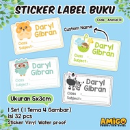 Book Sticker Funny Name Sticker waterproof Book label Sticker Text Book Sticker Children's Sticker