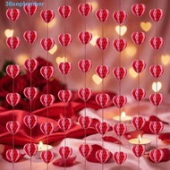 SEPTEMBER Heart Honeycomb Ball String, 1.5m Romantic Hanging Love Streamer, Party Supplies Stereosco