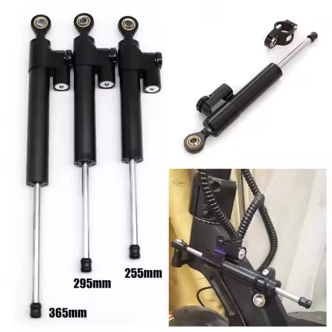 255mm 295mm 355mm 365mm CNC Aluminum Universal Steering Damper Shock Absorber for Motorcycle ATV Ele