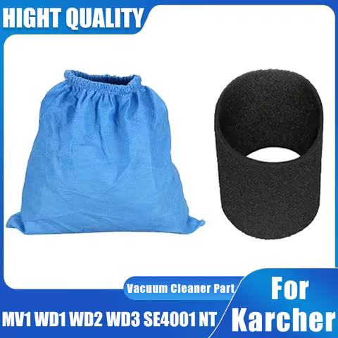 For Karcher MV1 WD1 WD2 WD3 NT Series Textile Filter Bag And Filter Elements, Vacuum Cleaner Filter 