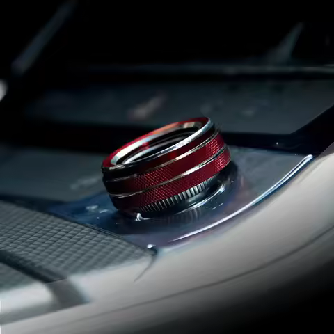 Car Audio Volume Control Button Circle Decal Trim Ring Cover For Audi A6 C8 A7 A8 S7 Q7 Q8 Switch Co