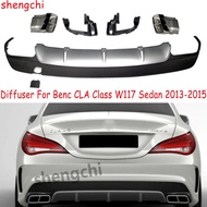 W117 Rear Bumper Diffuser & Exhaust Tips for Mercedes Benz CLA Class W117 CLA180 CLA200 CLA250 CLA22