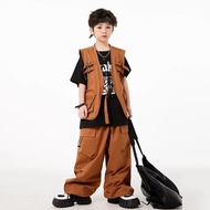 Street Dance Children's Clothing Performance Clothing Boys Worker Vest Girls Dance Clothing Drum Per