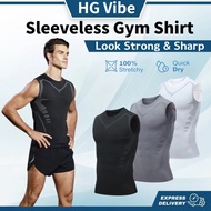 Sleeveless Gym Shirt Compression Singlet Men Baju Senaman Tanpa Lengan Quick Dry