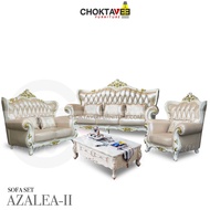 ชุดโซฟาหลุยส์ 4ชิ้น (3+2+1ที่นั่ง+โต๊ะกลาง) WHITE Diamond Series รุ่น TSF-LV-SET AZALEA-II [Pick Col