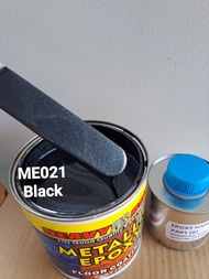 ME021 BLACK ( Metallic Epoxy Paint ) 1L METALLIC EPOXY FLOOR PAINT [ HEAVY DUTY ] PROTECTIVE &amp; COATING Tiles &amp; Floor Paint / WP