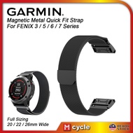 GARMIN FENIX 3 /5S / 5 / 5X PLUS 6S / 6 / 6X PRO SOLAR SERIES QUICK FIT MAGNETIC METAL BAND