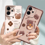 M0P Softcase Hp Oppo Reno 14 Pro Latest 2025 Brown Bear Motif Hp Case - Cute Hp Case - Current Hp Ca