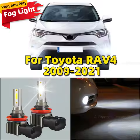 2Pcs 6000K 80W LED Car Front Fog Light Lamps H8 H9 H11 Bulb For Toyota RAV4 2009 2010 2011 2012 2013