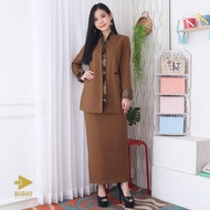 Jas Blazer Wanita Lynelle Collection Pemda Aceh / Coklat Tua /Khaki Tua Setelan/ stel Rok Panjang / 