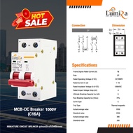 LUMIRA Breaker DC Power 2P 16A 25A 32A 1000Vdc Model BA49-63