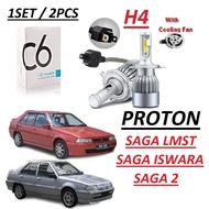 SAGA LMST ISWARA Headlamp H4 Headlight Led Bulb Cooling Fan White Lampu Depan Besar Mentol Kereta