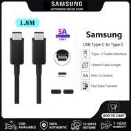 สายชาร์จ Samsung 1.8m 5A สายชาร์ทเร็วซัมซุง-(รองรับ45W 2.0ชาร์จเร็วสุด) ของแท้ EP-DX510 Cables Super Fast Charging USB C ถึง USB C สายข้อมูลสำหรับ S21 S22 S23 Ultra Note20 A80 A70 A71 5G