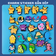 Pokemonn C47 slipper Charm, soft PVC pattern sticker, slipper decoration accessory