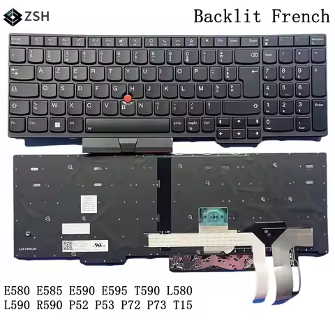 FR French Keyboard for Lenovo Thinkpad E580 R590 E585 E590 E595 T590 P53S L580 L590 P52 P72 P53 P73 