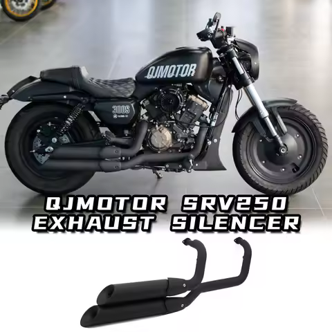 Customized Retro Motorcycle Exhaust Pipe Right Side Double Tube With Stainless Steel Material for QJ