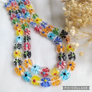 Embossed Flower Coin Glass Beads