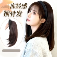 Hair Band Wig Female Clavicle Hair Band Replacement Block Increase Hair Volume Hair Band Wig White H