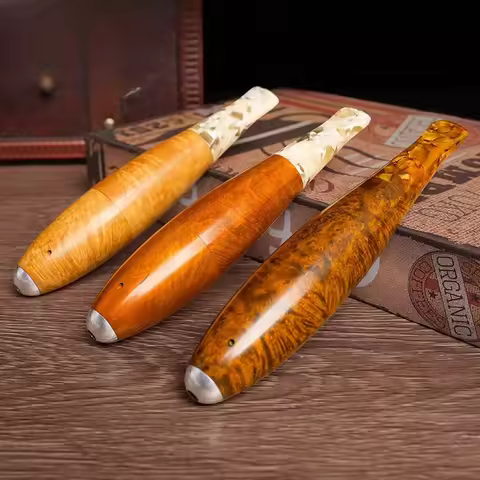 briar wood tobacco pipe hand-carved pipe father's day gift portable detachable smoking pipe torpedo-