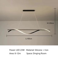 TRAZOS Ceiling Lights Black Chandeliers designer dining room lamp Nordic minimalist word strip lamp 