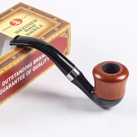 Resin Spliced Smoking Pipe with Washable Filter Portable Curved Tobacco Pipes Smoking Accessories Gi