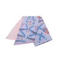 愛馬仕 Maxi Twilly CAVALCADOUR 絲巾，藍色粉紅色多色，二手女款