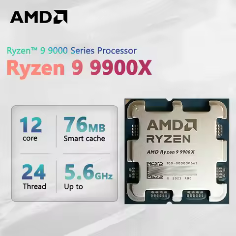 AMD Ryzen 9 9900X New R9 9900X 12 Cores 24 Threads 5.6GHz AM5 Processor but no fan
