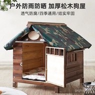 QM🥬Solid Wood Dog House Outdoor Rainproof and Waterproof Four Seasons Universal Dog Cage Dog House Cat Nest Cat House Pe