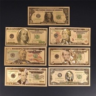 Set Dollar Gold Foil Commemorative Banknotes 100 Dollars Banknotes Banknotes Collection American Tra