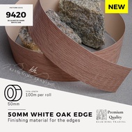 50mm White Oak 3D PVC Edging roll (100 meter) | Edge for Colour PVC 9420 | edge protector | edge ban