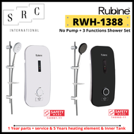 Rubine RWH-1388 Instant Water Heater with No Pump and 3 Functions Shower Set