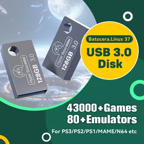 JMachen 128GB Portable USB 3.0 Game Disk Batocera 37.linux Game Console 70+ Emulators with 43000+ Ga