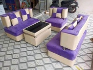 Sofa Tamu L Sudut - Sofa L Sudut Modern Kursi Tamu Minimalis Bahan Beludru dan Oscar