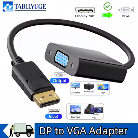 1080P DP to VGA Converter DisplayPort Male to VGA Female Adapter Cable for Laptop Computer Projector