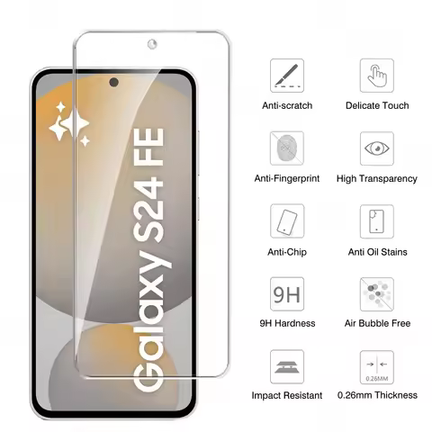 1/2Pcs Tempered Glass Full Cover For Samsung Galaxy S24 S25 FE Screen Protector Samsung S23 FE S24FE